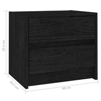 Thumbnail for Nachttische 2 Stk. Schwarz 40x30,5x35,5 cm Massivholz Kiefer