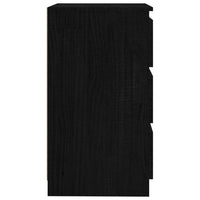 Thumbnail for Nachttisch Schwarz 60x36x64 cm Kiefer Massivholz