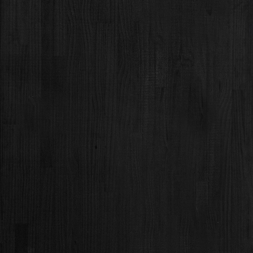 Nachttisch Schwarz 60x36x64 cm Kiefer Massivholz