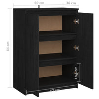 Thumbnail for Sideboard Schwarz 60x36x84 cm Massivholz Kiefer