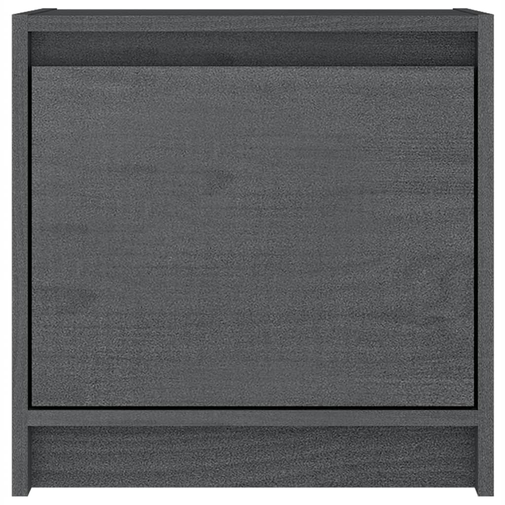 Nachttisch Grau 40x30,5x40 cm Massivholz Kiefer