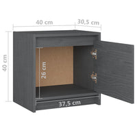 Thumbnail for Nachttisch Grau 40x30,5x40 cm Massivholz Kiefer