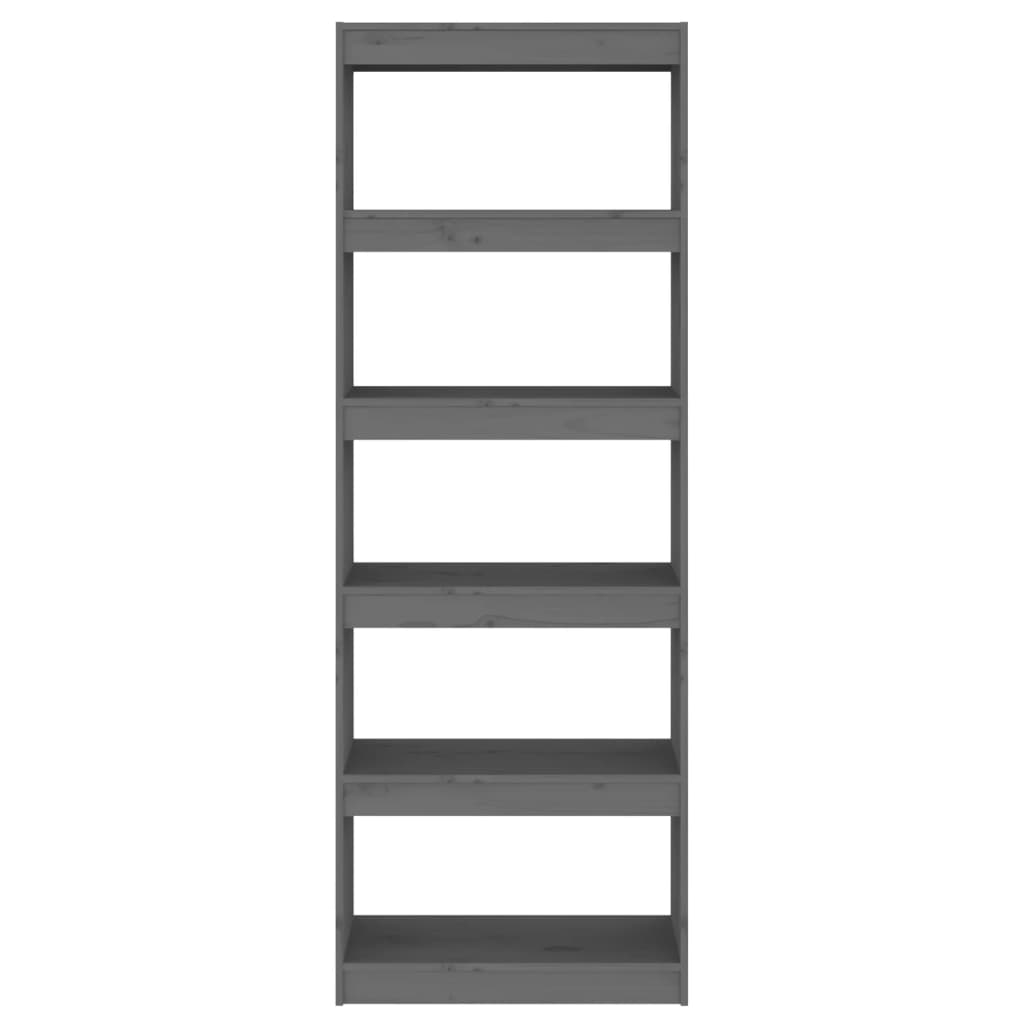Bücherregal/Raumteiler Grau 60x30x167,5 cm Massivholz Kiefer