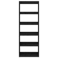 Thumbnail for Bücherregal/Raumteiler Schwarz 60x30x167,5 cm Massivholz Kiefer