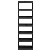 Thumbnail for Bücherregal/Raumteiler Schwarz 60x30x199,5 cm Massivholz Kiefer