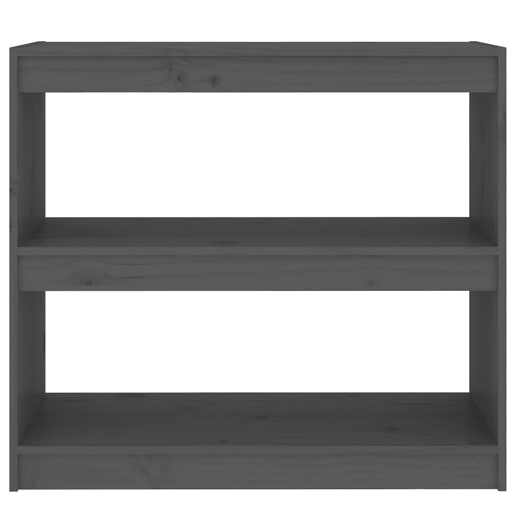 Bücherregal Raumteiler Grau 80x30x71,5 cm Massivholz Kiefer