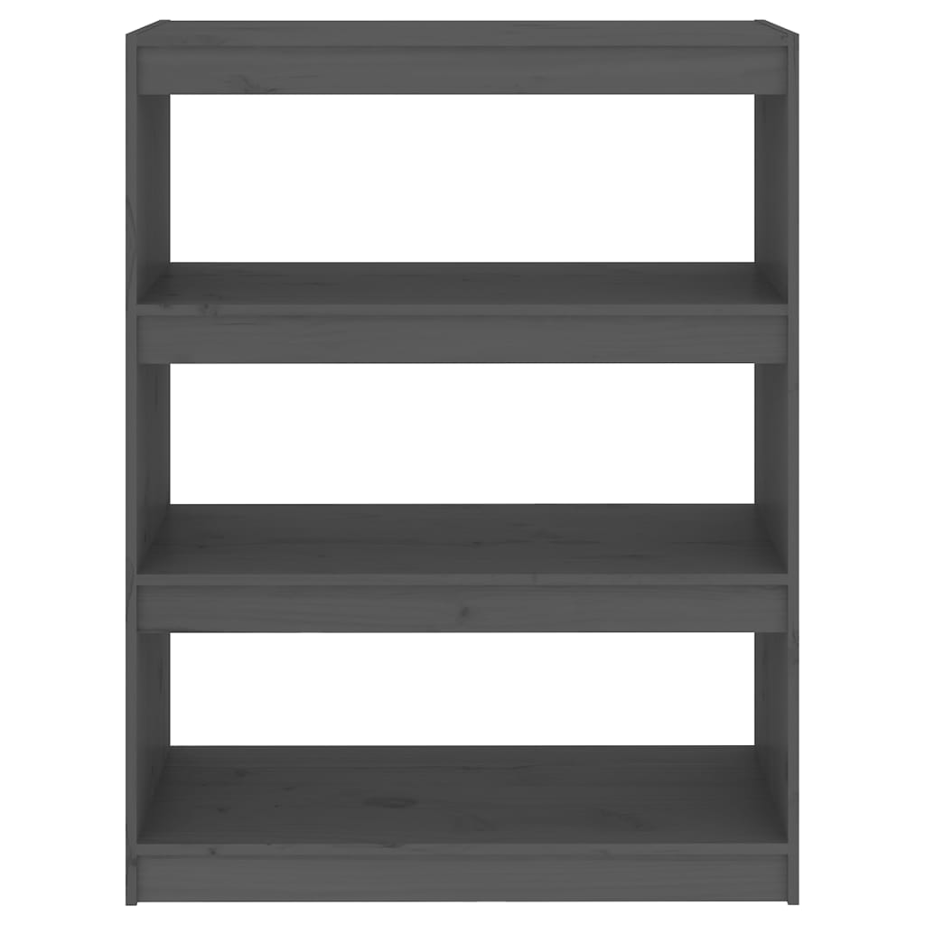 Bücherregal Raumteiler Grau 80x30x103,5 cm Massivholz Kiefer