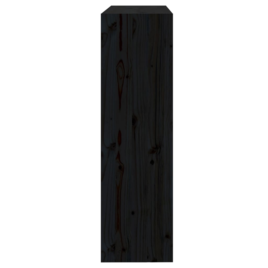 Bücherregal Raumteiler Schwarz 80x30x103,5 cm Massivholz Kiefer