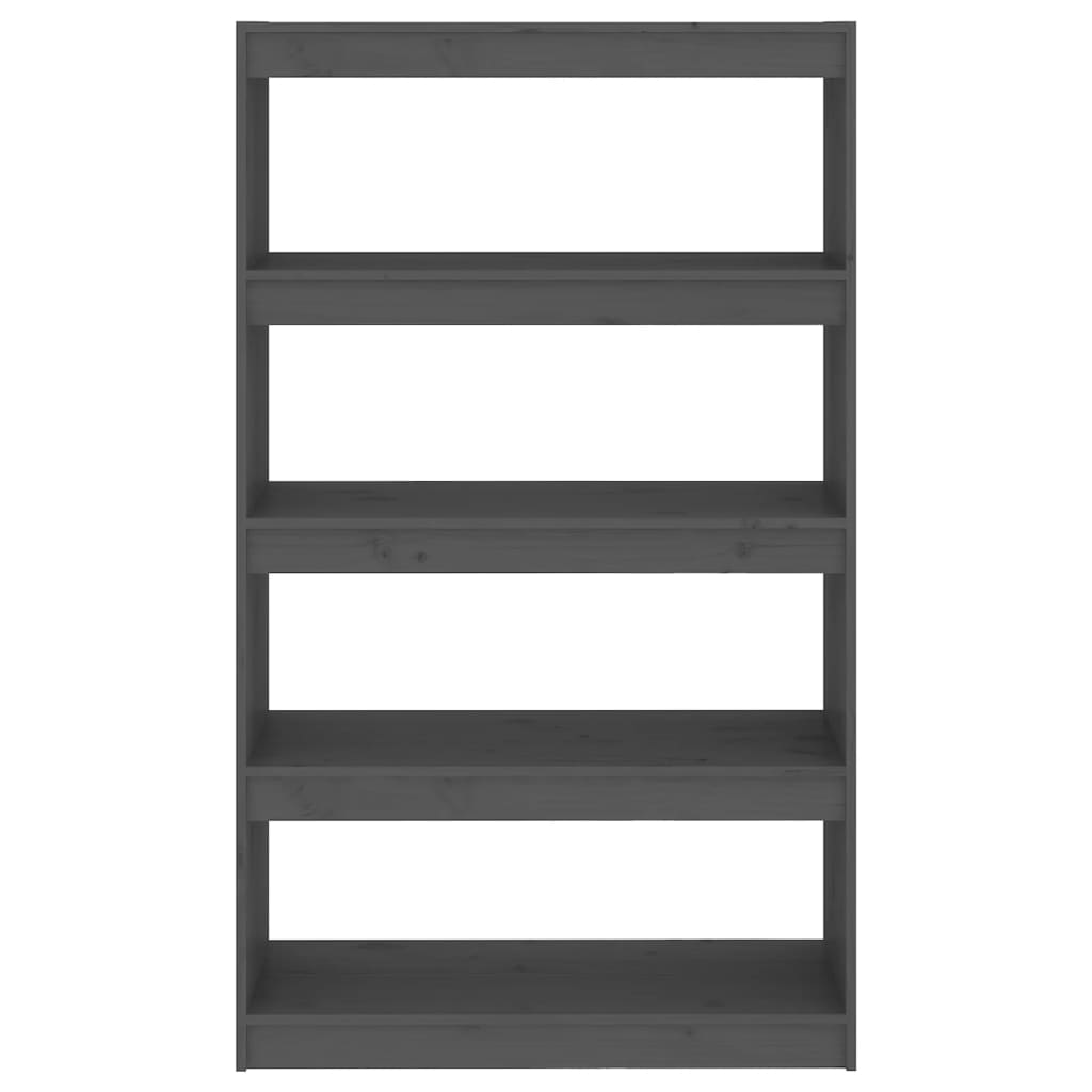 Bücherregal Raumteiler Grau 80x30x135,5 cm Massivholz Kiefer