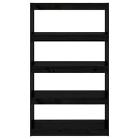Thumbnail for Bücherregal Raumteiler Schwarz 80x30x135,5 cm Massivholz Kiefer