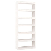 Thumbnail for Bücherregal/Raumteiler Weiß 80x30x199,5 cm Massivholz Kiefer