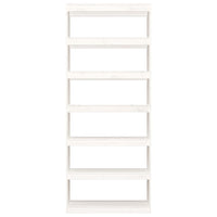 Thumbnail for Bücherregal/Raumteiler Weiß 80x30x199,5 cm Massivholz Kiefer