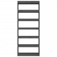 Thumbnail for Bücherregal/Raumteiler Grau 80x30x199,5 cm Massivholz Kiefer