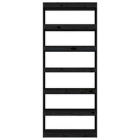 Thumbnail for Bücherregal/Raumteiler Schwarz 80x30x199,5 cm Massivholz Kiefer