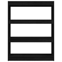 Thumbnail for Bücherregal/Raumteiler Schwarz 100x30x103 cm Kiefer Massivholz