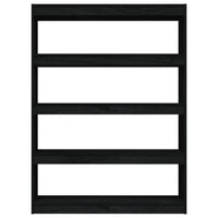 Thumbnail for Bücherregal/Raumteiler Schwarz 100x30x135,5cm Kiefer Massivholz