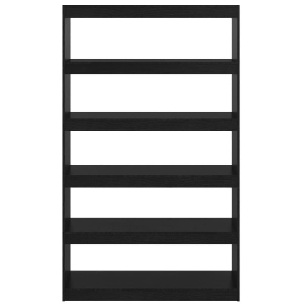 Bücherregal/Raumteiler Schwarz 100x30x167,5cm Massivholz Kiefer