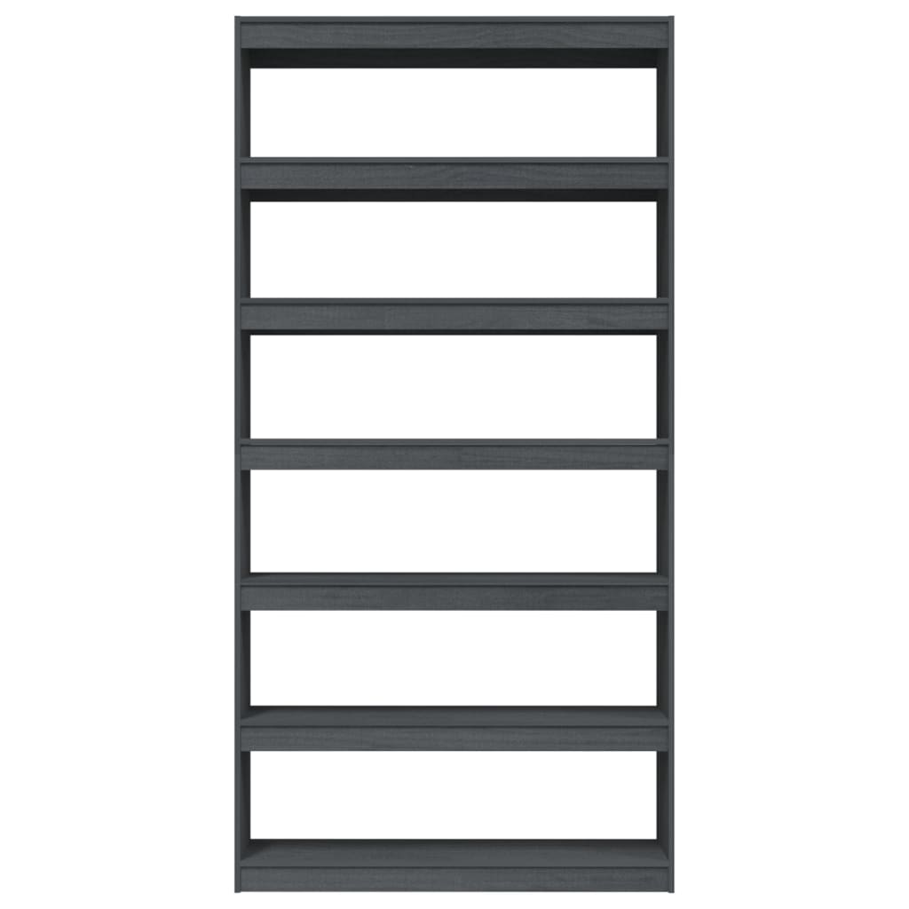 Bücherregal/Raumteiler Grau 100x30x200 cm Kiefer Massivholz