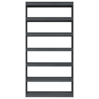 Thumbnail for Bücherregal/Raumteiler Grau 100x30x200 cm Kiefer Massivholz
