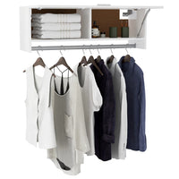 Thumbnail for Kleiderschrank Hochglanz-Weiß 100x32,5x35 cm Holzwerkstoff
