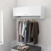 Thumbnail for Kleiderschrank Hochglanz-Weiß 100x32,5x35 cm Holzwerkstoff