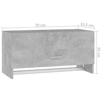 Thumbnail for Kleiderschrank Betongrau 70x32,5x35cm Holzwerkstoff