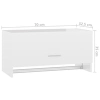 Thumbnail for Kleiderschrank Hochglanz-Weiß 70x32,5x35 cm Holzwerkstoff