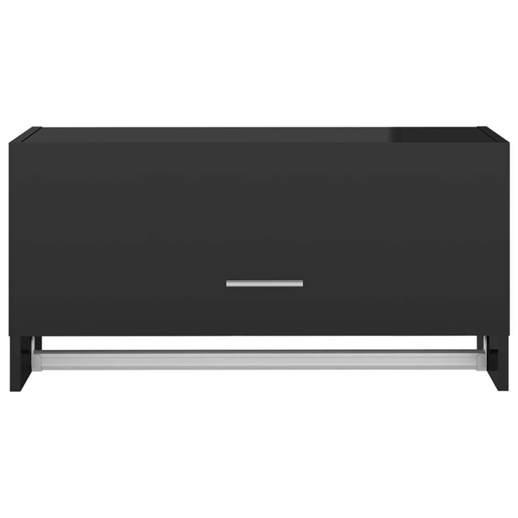 Kleiderschrank Hochglanz-Schwarz 70x32,5x35 cm Spanplatte
