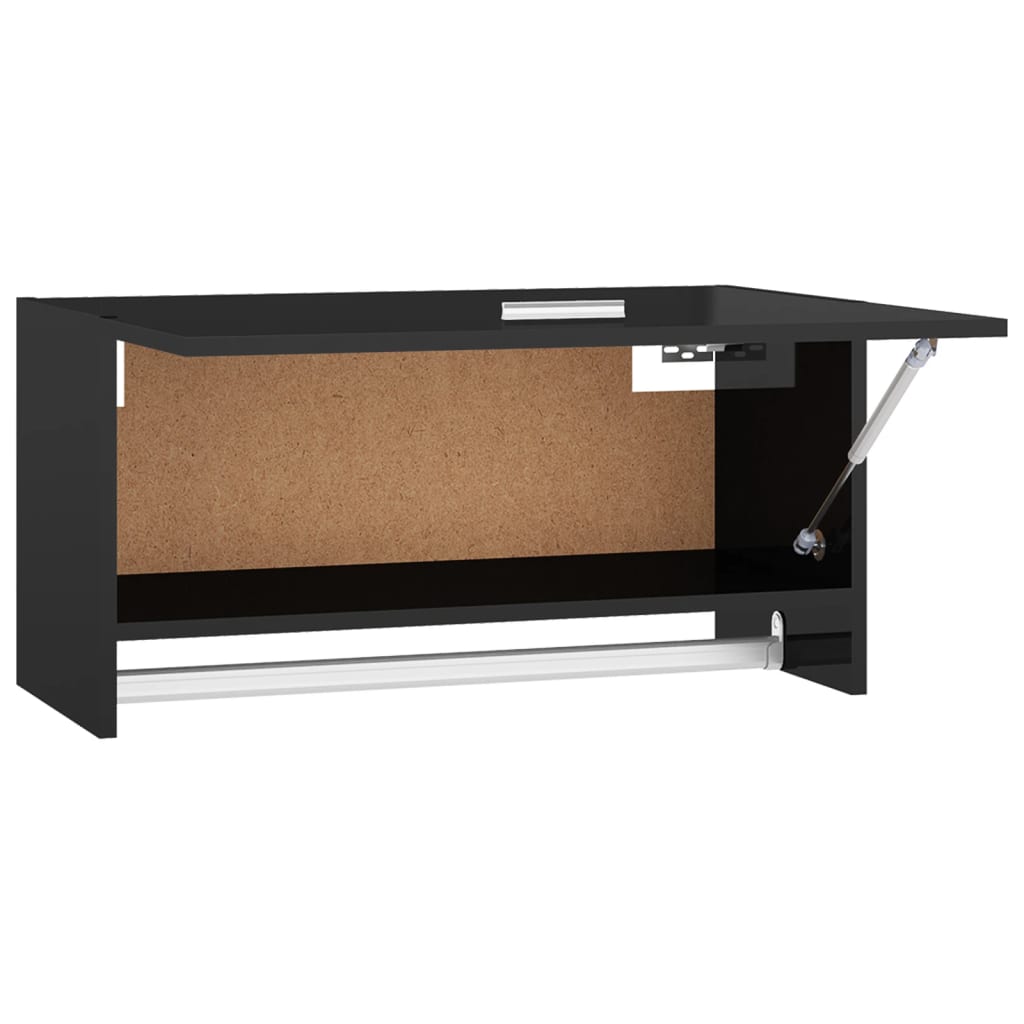 Kleiderschrank Hochglanz-Schwarz 70x32,5x35 cm Spanplatte