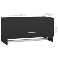 Thumbnail for Kleiderschrank Hochglanz-Schwarz 70x32,5x35 cm Spanplatte