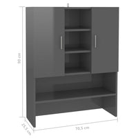 Thumbnail for Waschmaschinenschrank Hochglanz-Grau 70,5x25,5x90 cm