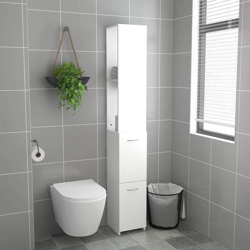 Badezimmerschrank Weiß 25x25x170 cm Spanplatte