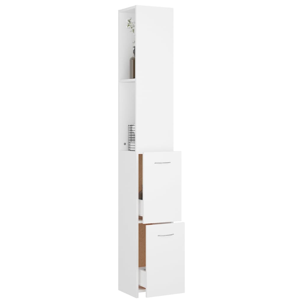 Badezimmerschrank Weiß 25x25x170 cm Spanplatte