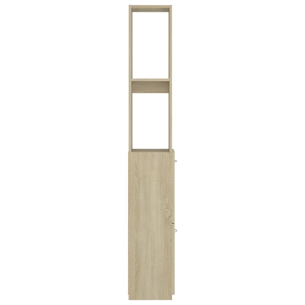 Badezimmerschrank Sonoma-Eiche 25x25x170 cm Holzwerkstoff