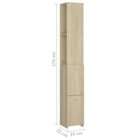 Thumbnail for Badezimmerschrank Sonoma-Eiche 25x25x170 cm Holzwerkstoff
