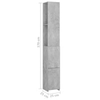 Thumbnail for Badezimmerschrank Betongrau 25x25x170 cm Spanplatte