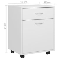 Thumbnail for Rollschrank Weiß 45x38x54 cm Holzwerkstoff