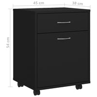 Thumbnail for Rollschrank Schwarz 45x38x54 cm Holzwerkstoff