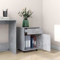 Thumbnail for Rollschrank Betongrau 45x38x54 cm Holzwerkstoff