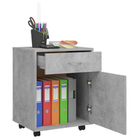 Thumbnail for Rollschrank Betongrau 45x38x54 cm Holzwerkstoff