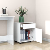 Thumbnail for Rollschrank Hochglanz-Weiß 45x38x54 cm Holzwerkstoff