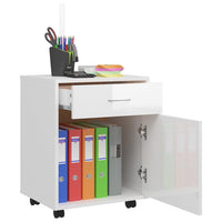Thumbnail for Rollschrank Hochglanz-Weiß 45x38x54 cm Holzwerkstoff