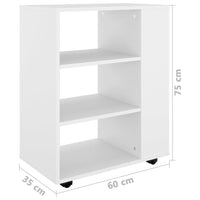 Thumbnail for Rollschrank Weiß 60x35x75 cm Holzwerkstoff