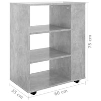 Thumbnail for Rollschrank Betongrau 60x35x75 cm Holzwerkstoff