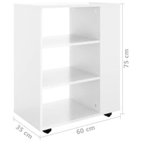 Thumbnail for Rollschrank Hochglanz-Weiß 60x35x75 cm Holzwerkstoff