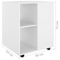 Thumbnail for Rollschrank Weiß 60x53x72 cm Holzwerkstoff