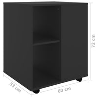 Thumbnail for Rollschrank Schwarz 60x53x72 cm Holzwerkstoff