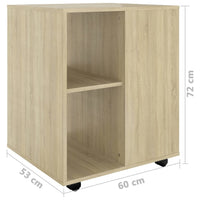 Thumbnail for Rollschrank Sonoma-Eiche 60x53x72 cm Holzwerkstoff