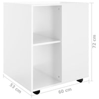 Thumbnail for Rollschrank Hochglanz-Weiß 60x53x72 cm Holzwerkstoff