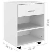 Thumbnail for Rollschrank Weiß 46x36x59 cm Holzwerkstoff